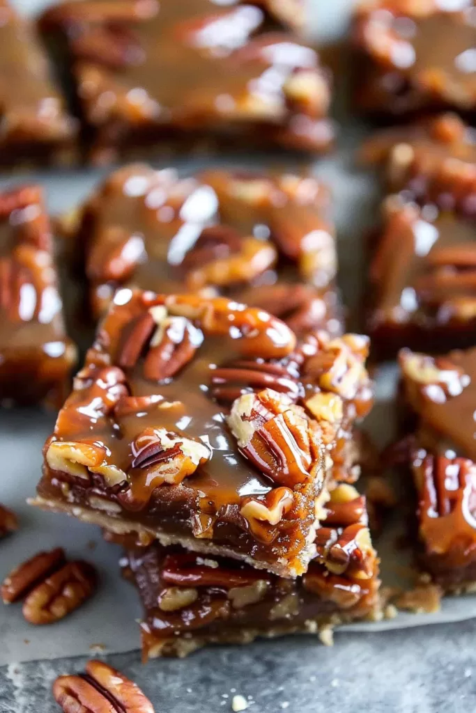 Gooey Caramel Pecan Shortbread Bars