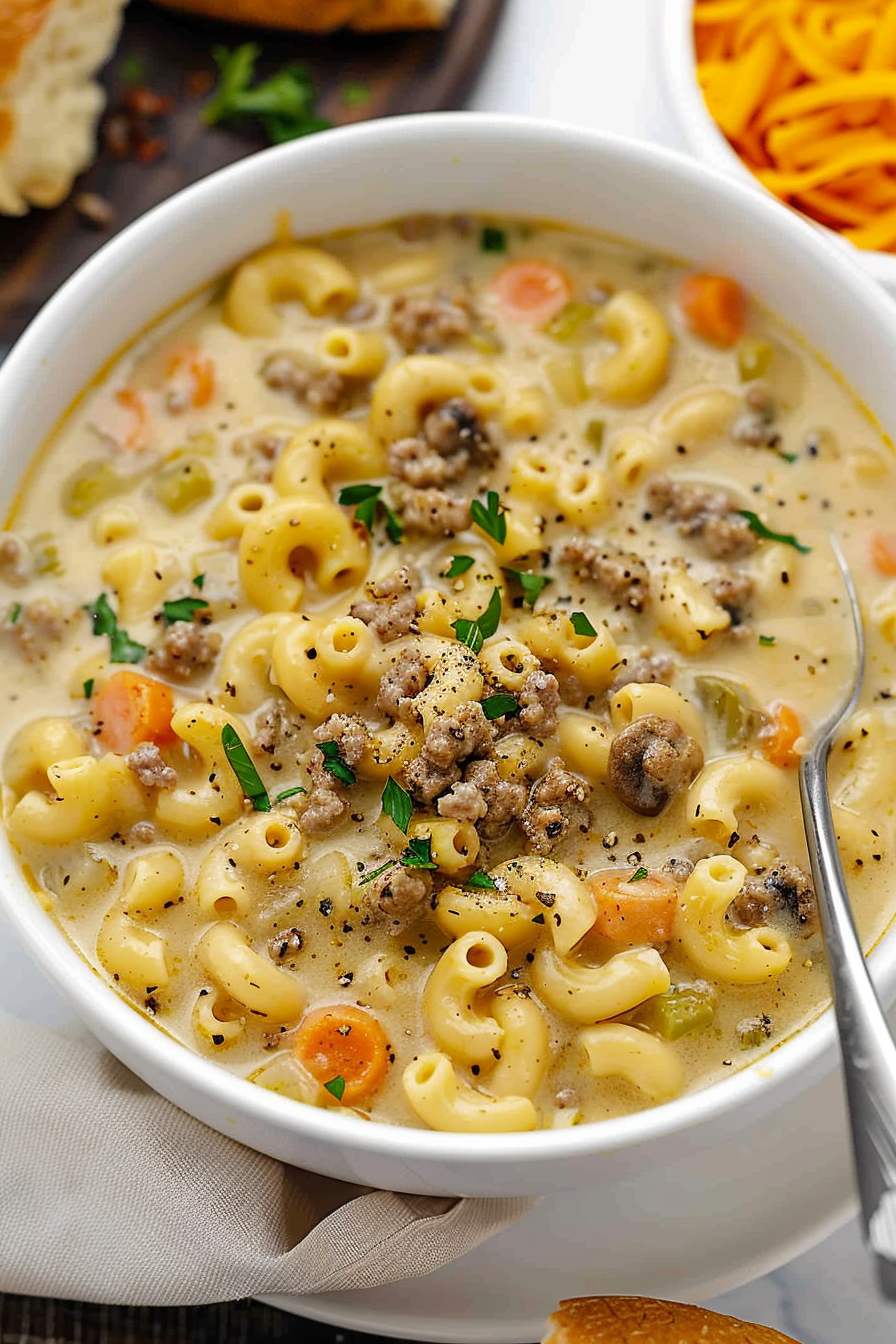 Hearty Cheeseburger Soup