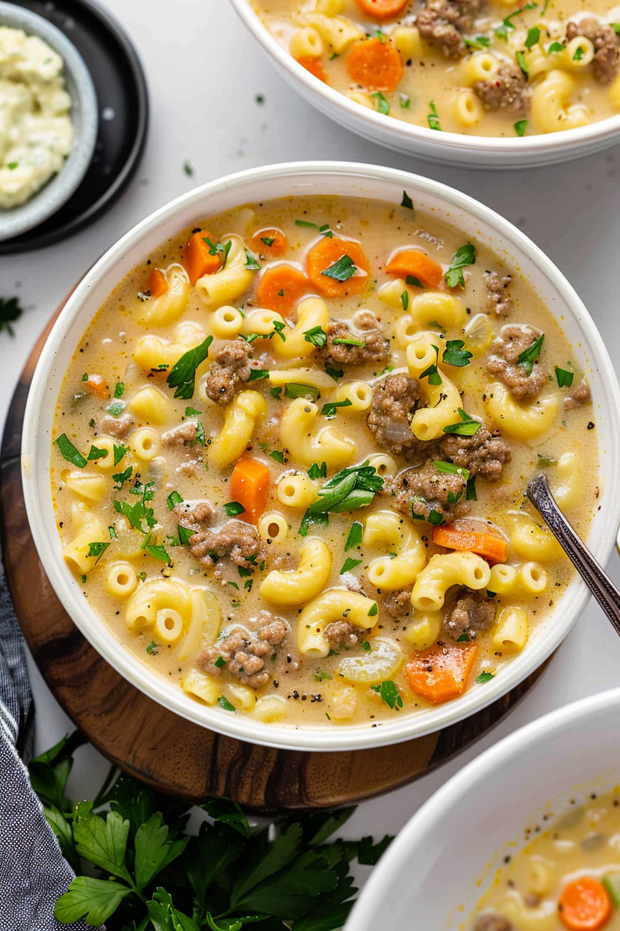 Hearty Cheeseburger Soup