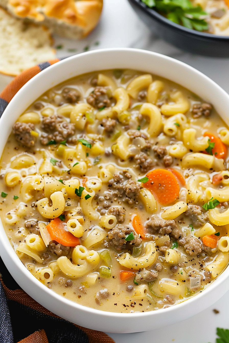 Hearty Cheeseburger Soup