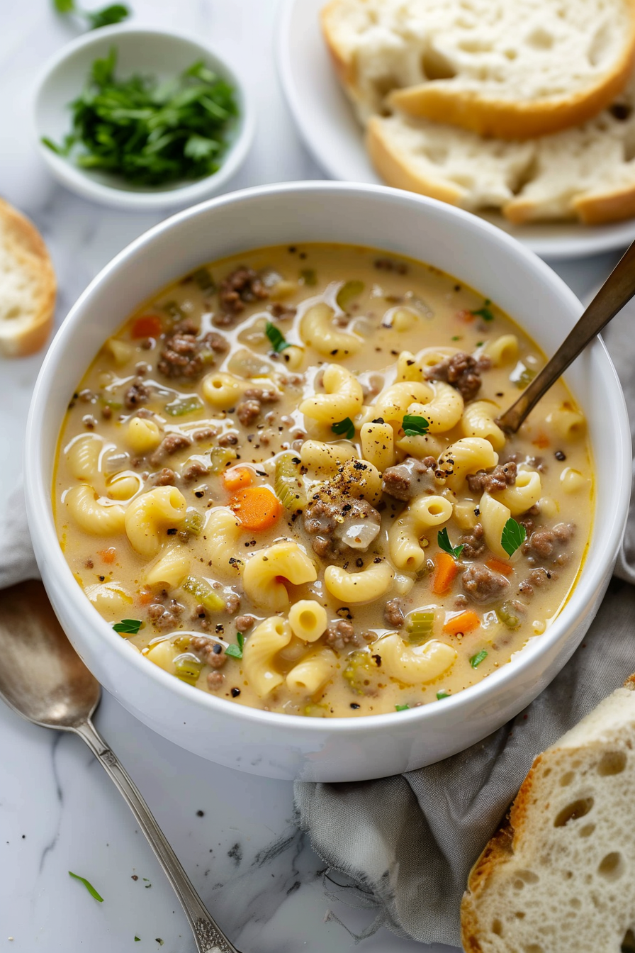 Hearty Cheeseburger Soup