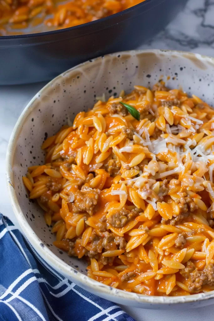 Hearty Ground Beef Orzo