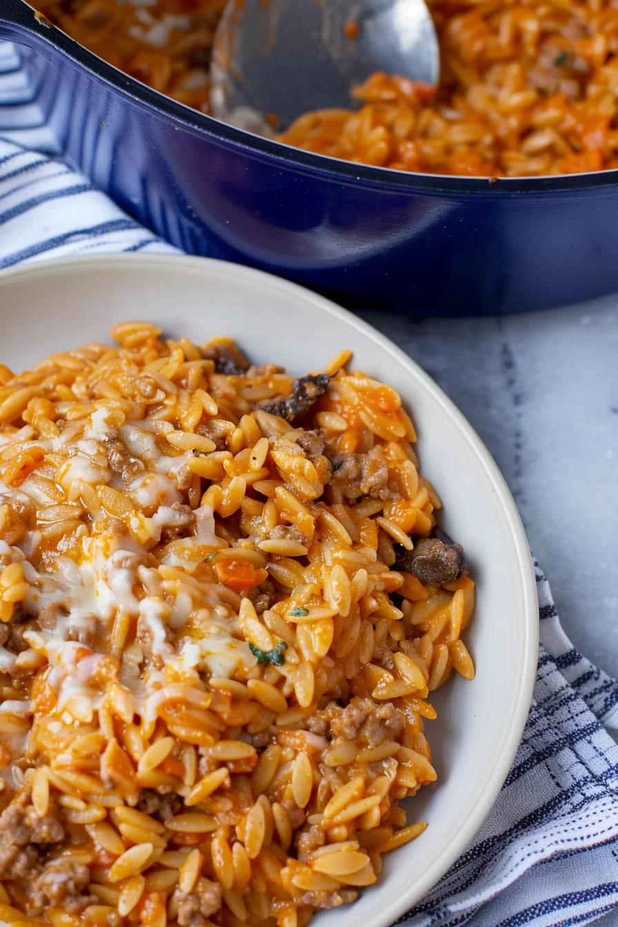 Hearty Ground Beef Orzo