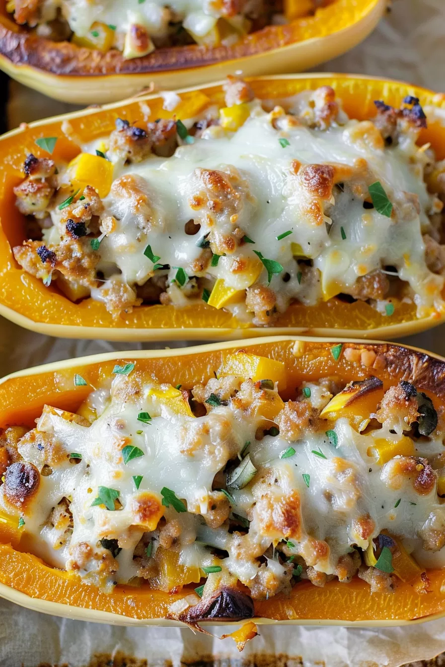 Hearty Sausage-Stuffed Butternut Squash