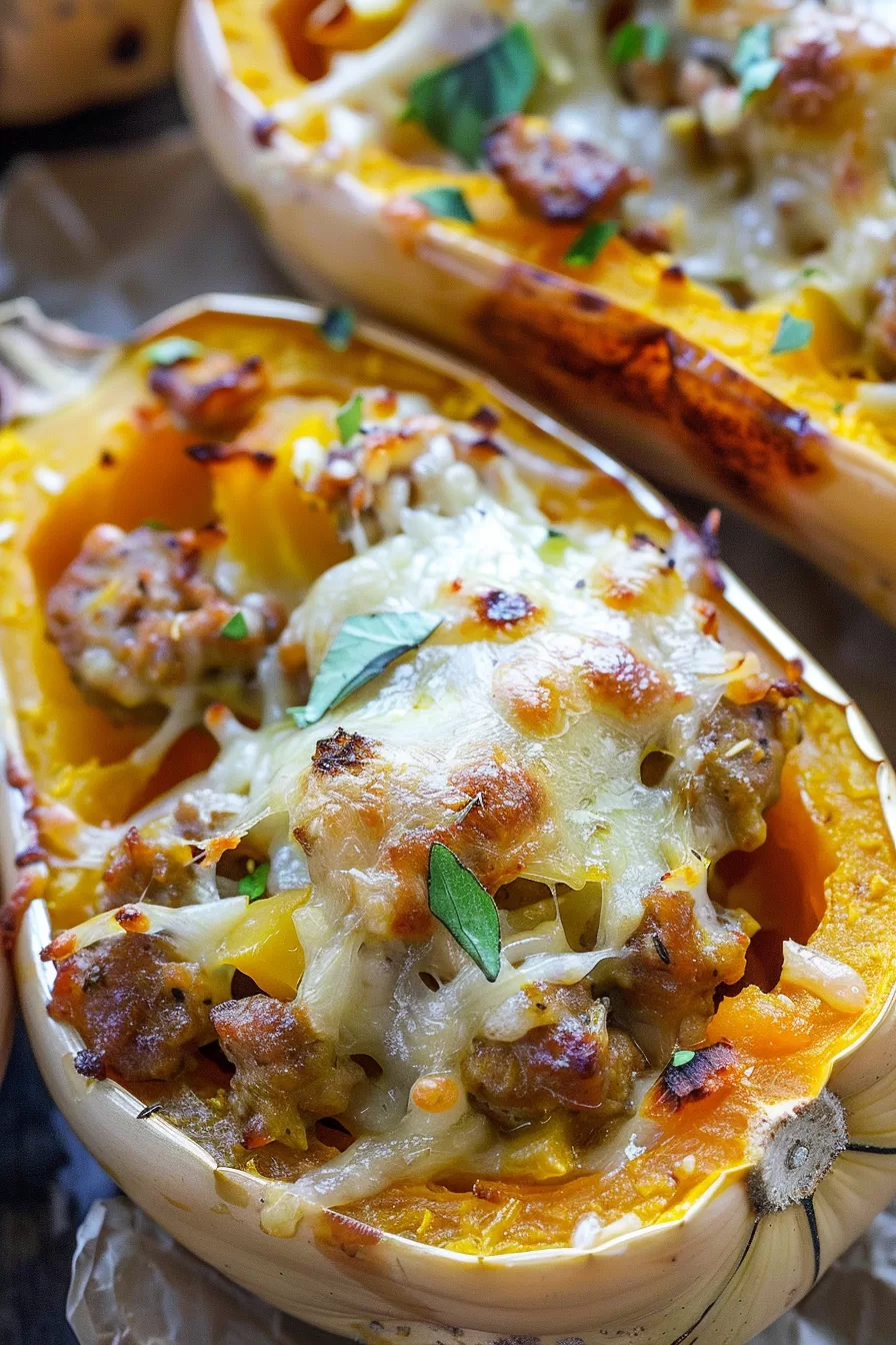 Hearty Sausage-Stuffed Butternut Squash