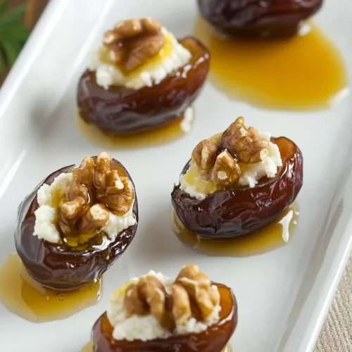 Honey Goat Cheese Dates with Walnuts