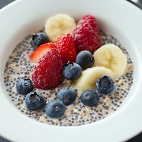 Overnight Chia Oatmeal with Fruit