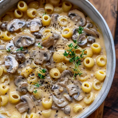 Rich Mushroom Pasta Soup