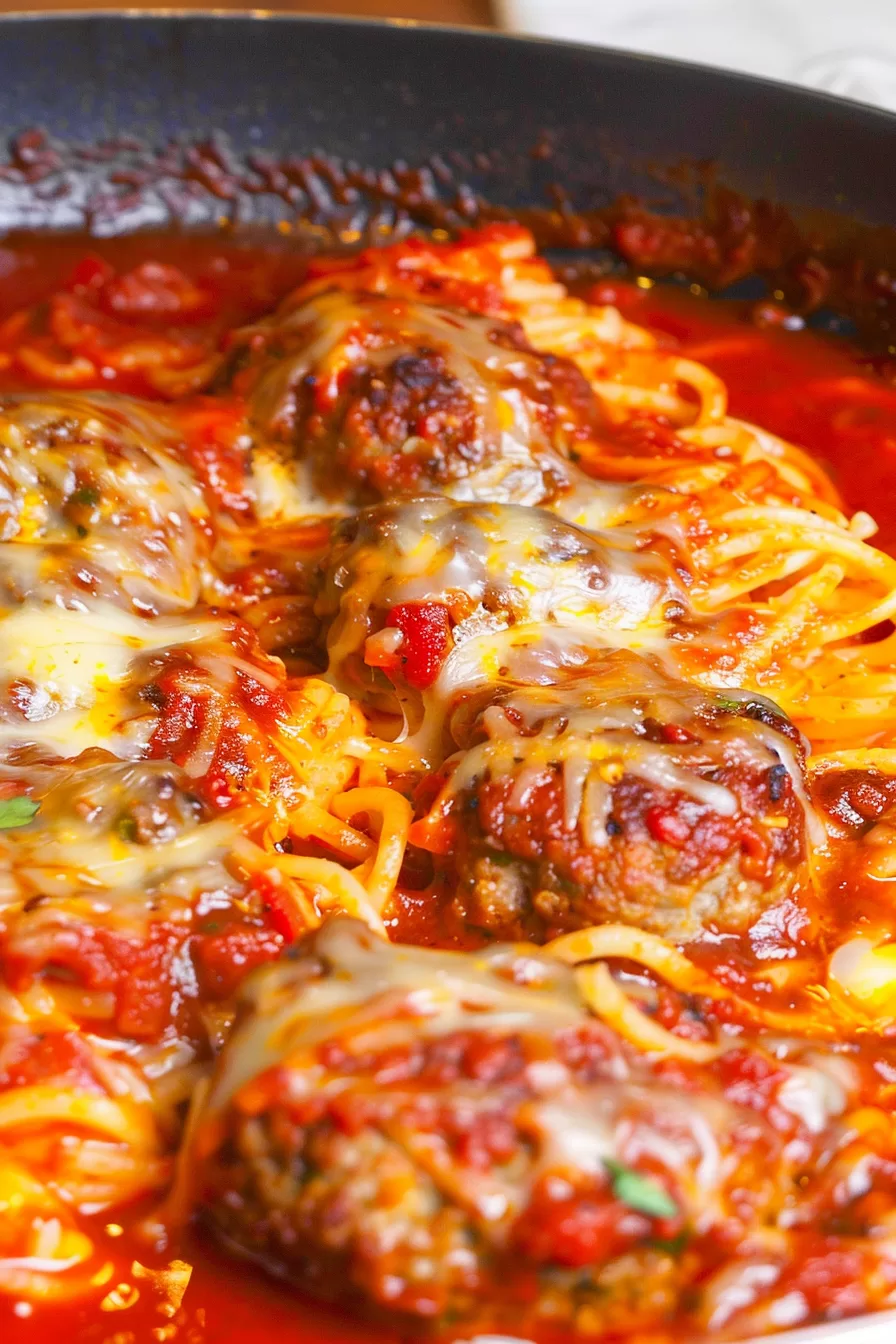 Spaghetti Stuffed Meatballs