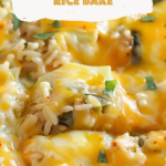 Spicy Cheesy Poblano Rice Bake