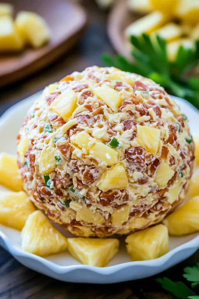 Sweet and Savory Pineapple Cheese Ball