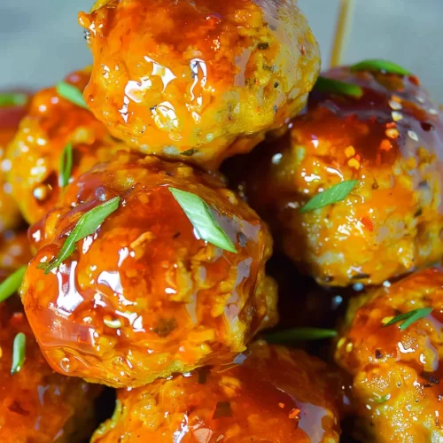 Sweet and Spicy Firecracker Chicken Meatballs