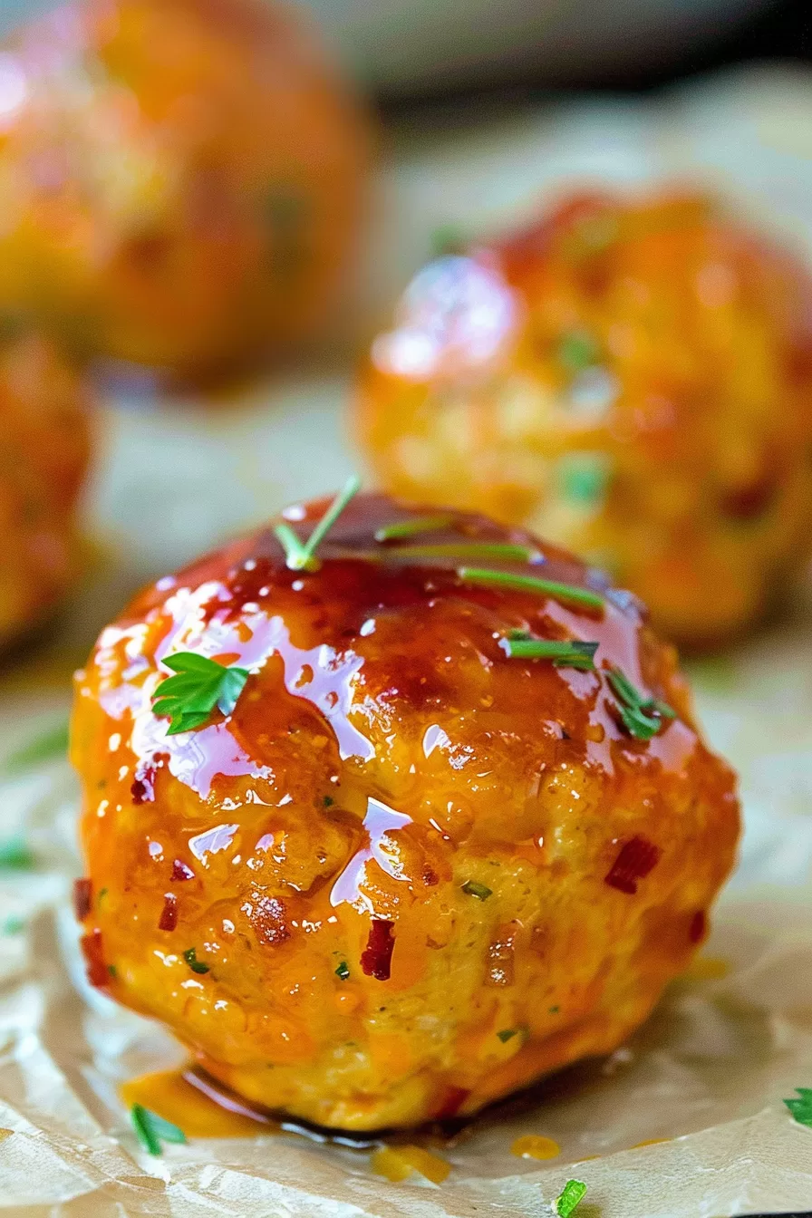 Sweet and Spicy Firecracker Chicken Meatballs