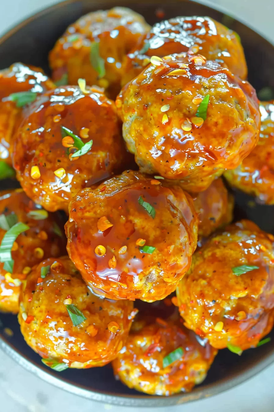 Sweet and Spicy Firecracker Chicken Meatballs