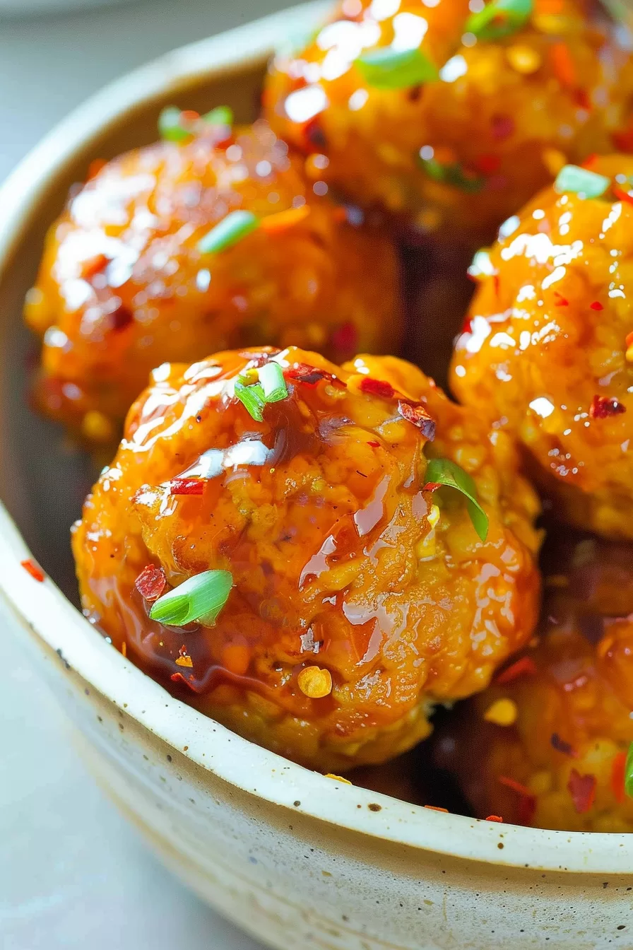 Sweet and Spicy Firecracker Chicken Meatballs