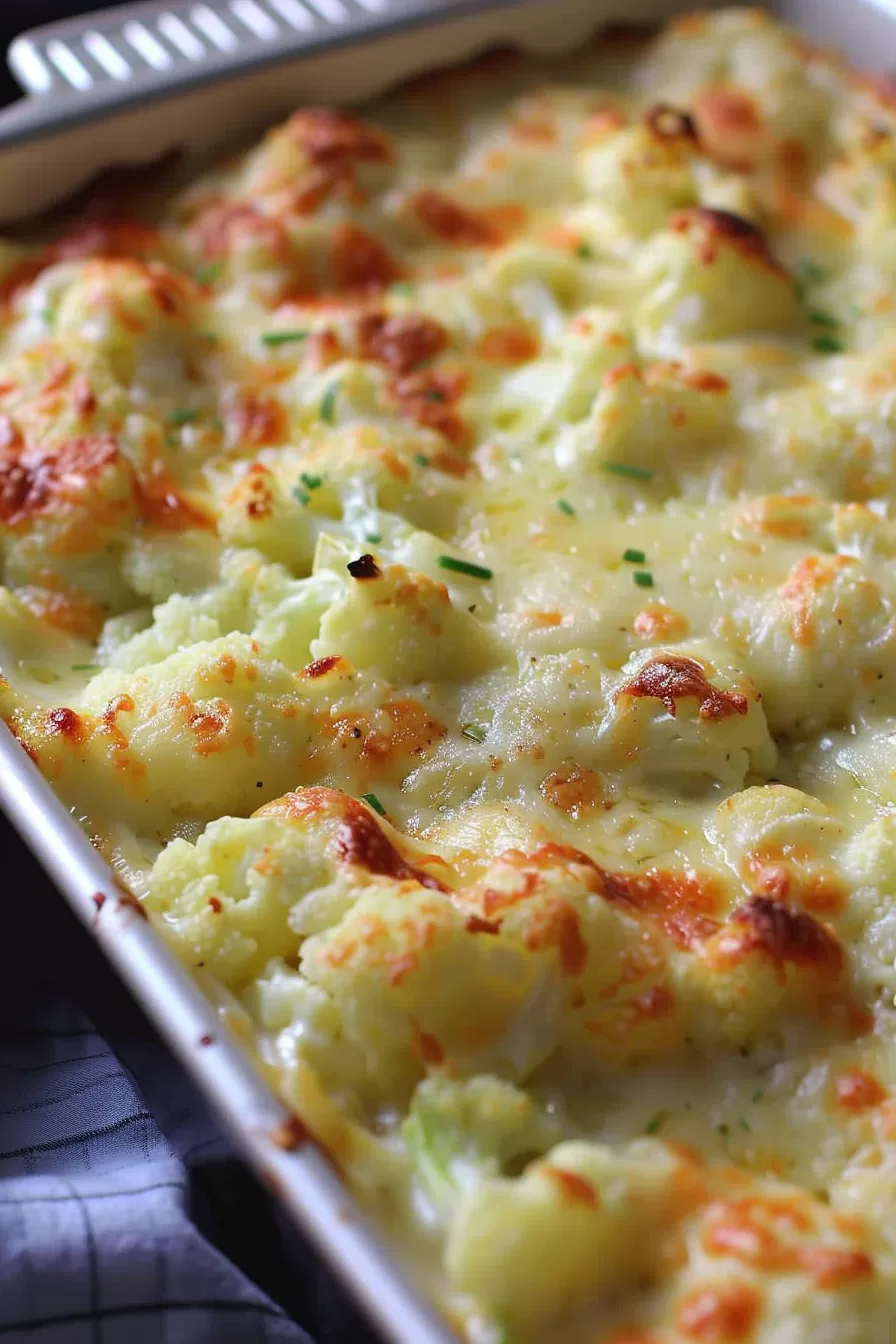 Baked Cheesy Cauliflower Casserole