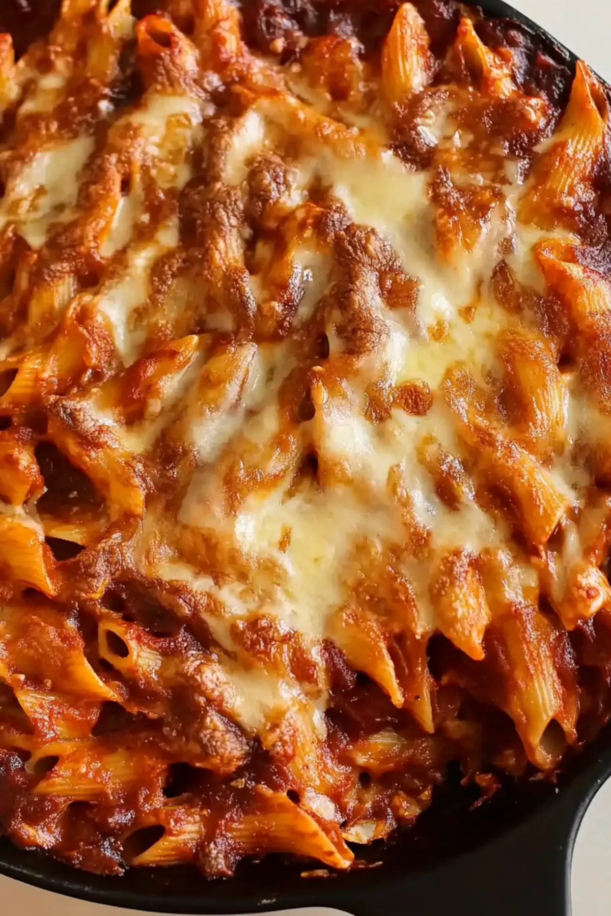 Golden-baked pasta with a crispy, cheesy top layer, ready to serve straight from the oven.