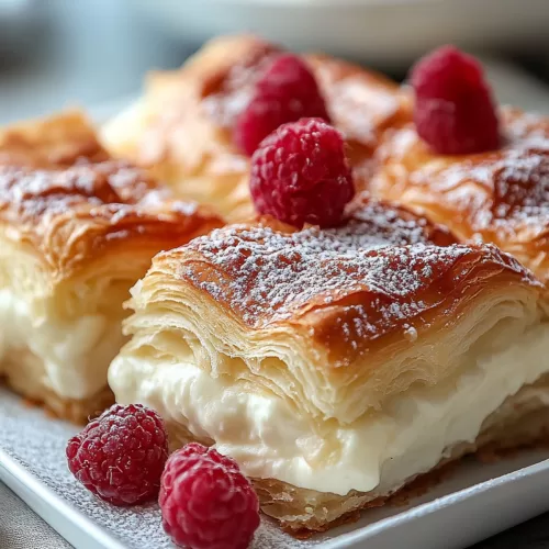 A warm, golden-brown casserole with delicate layers of pastry and a hint of sweetness.