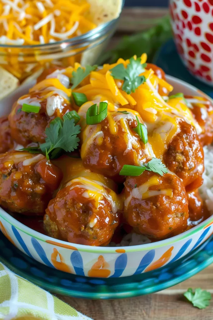 Cheesy Chicken Enchilada Meatballs