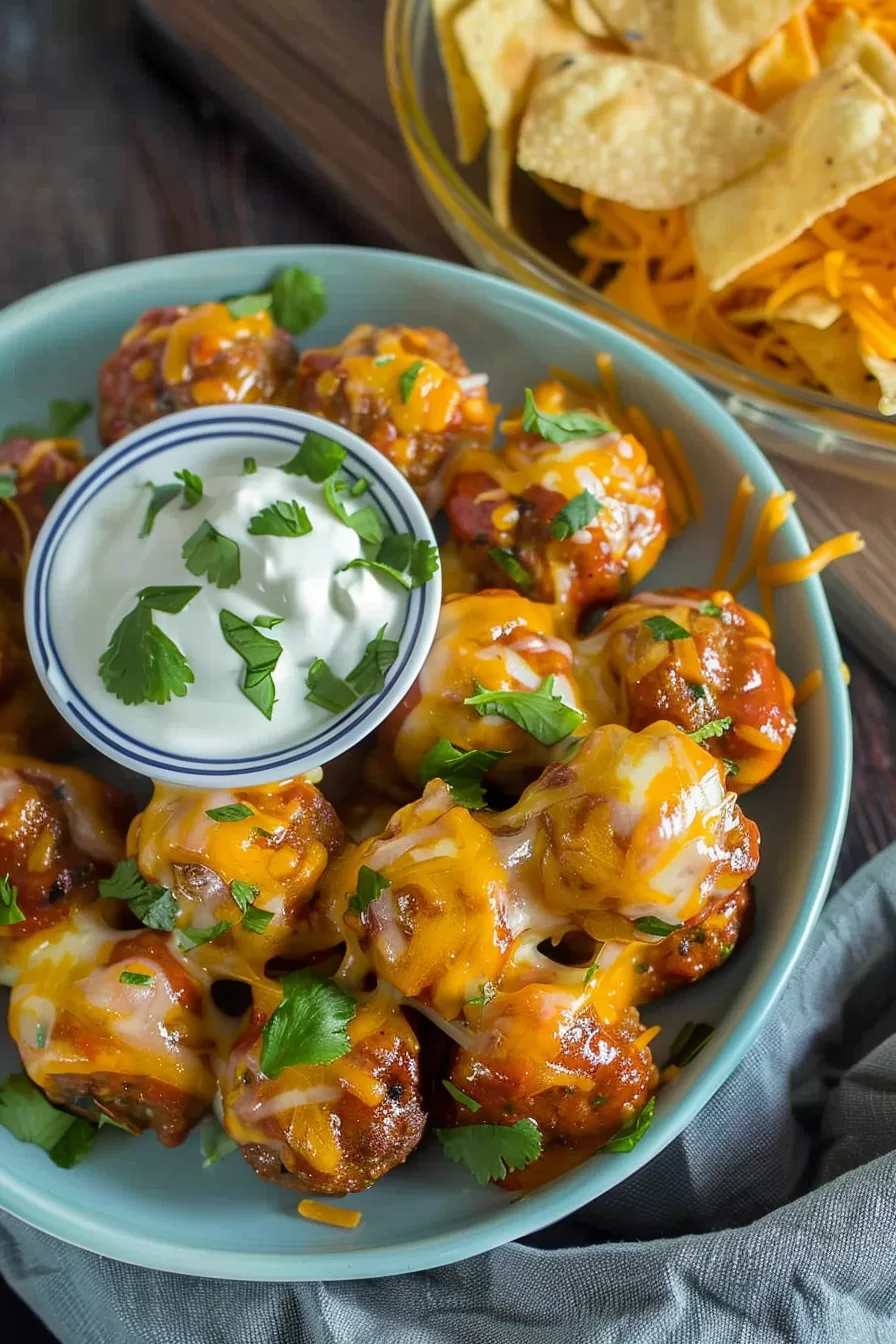 Cheesy Chicken Enchilada Meatballs