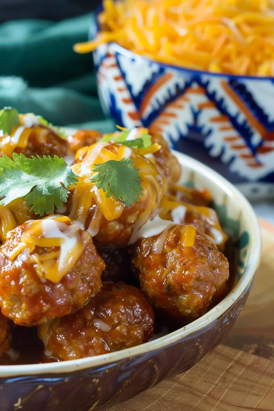 Cheesy Chicken Enchilada Meatballs