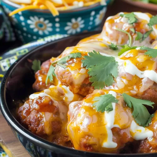 Cheesy Chicken Enchilada Meatballs