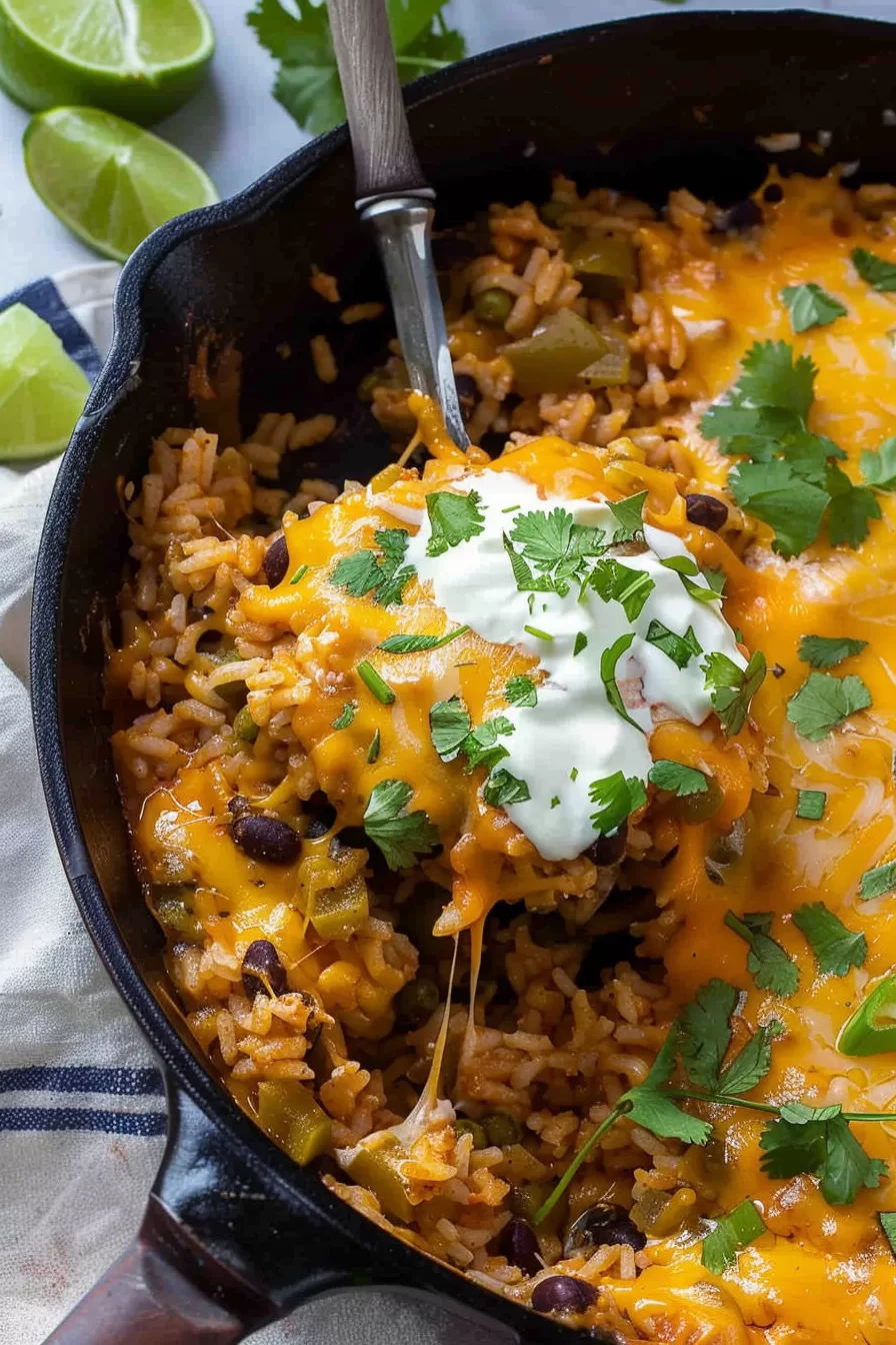 Cheesy Enchilada Rice Skillet