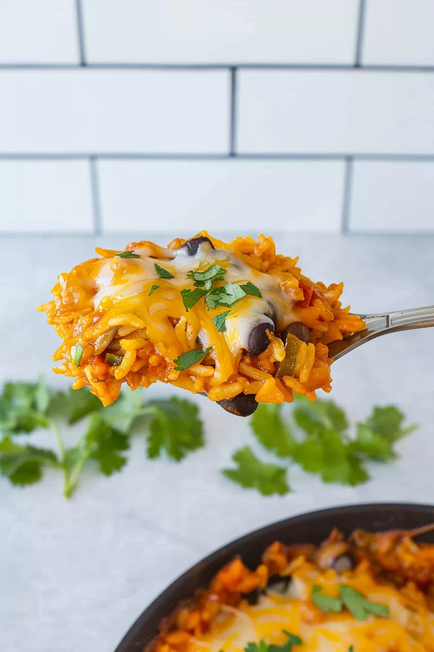 Cheesy Enchilada Rice Skillet