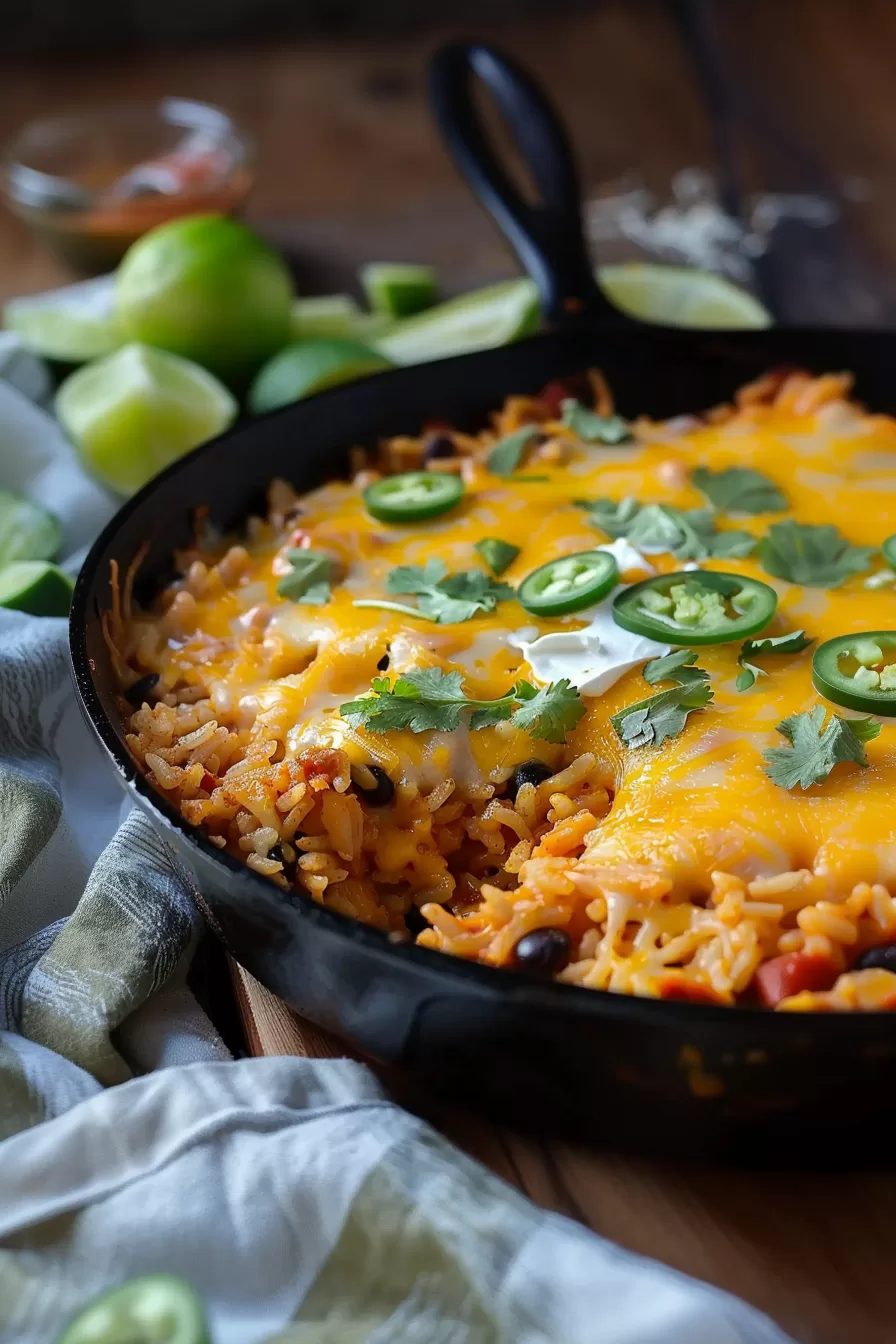 Cheesy Enchilada Rice Skillet