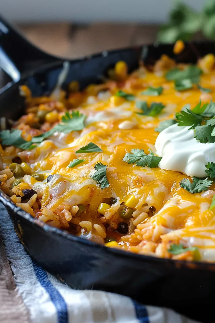 Cheesy Enchilada Rice Skillet