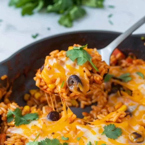 Cheesy Enchilada Rice Skillet