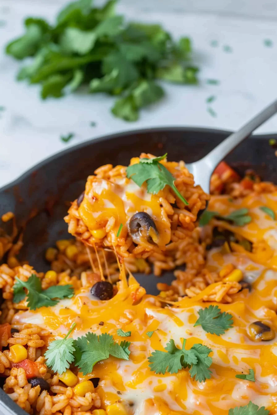 Cheesy Enchilada Rice Skillet