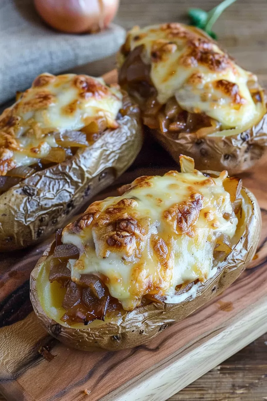 Cheesy French Onion Stuffed Potatoes