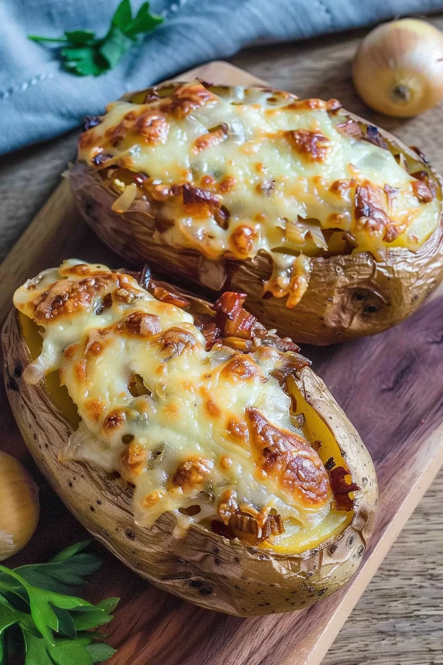 Cheesy French Onion Stuffed Potatoes