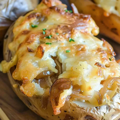 Cheesy French Onion Stuffed Potatoes