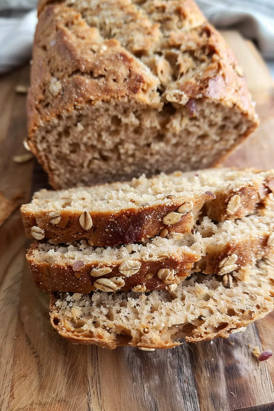 Close-up of a slice highlighting a moist, nutty interior.