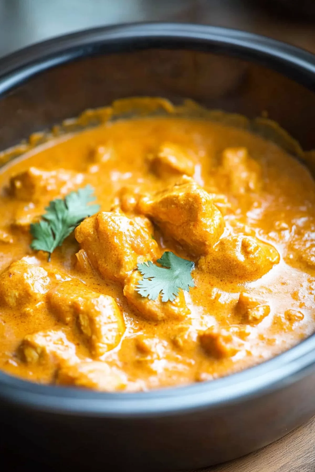 A cozy and flavorful curry dish, highlighting slow-cooked chicken and a silky sauce.