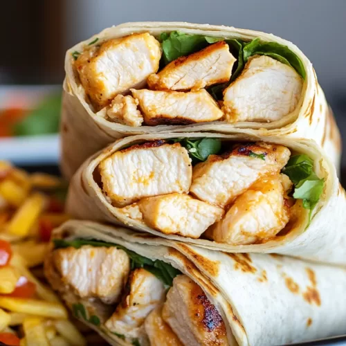 A satisfying wrap cut in half to reveal its vibrant, layered filling.