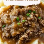 Ground Beef and Gravy Over Mashed Potatoes