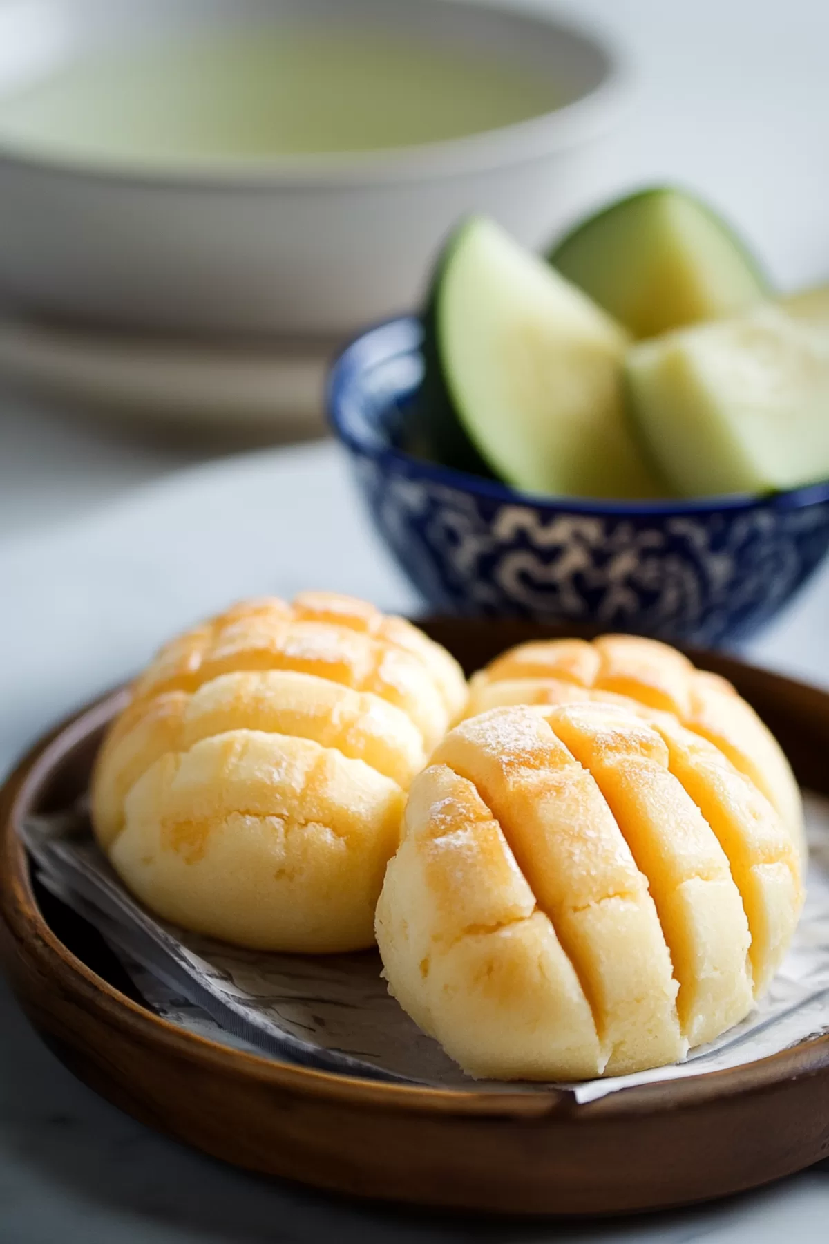 Freshly baked sweet buns with a soft interior and crisp exterior.