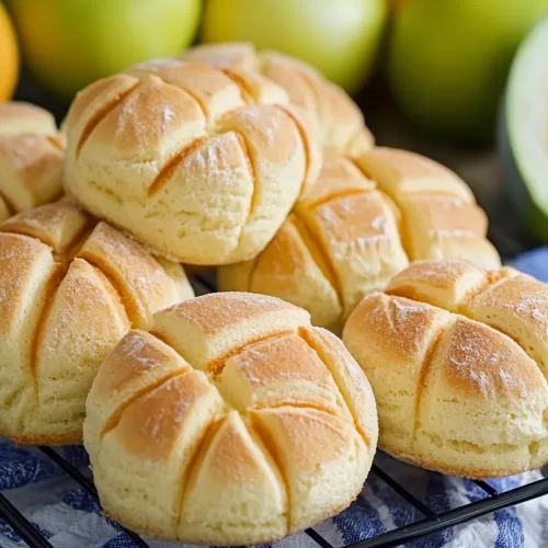 A stack of sweet, crackled buns, showcasing their crisp texture and fluffy inside.