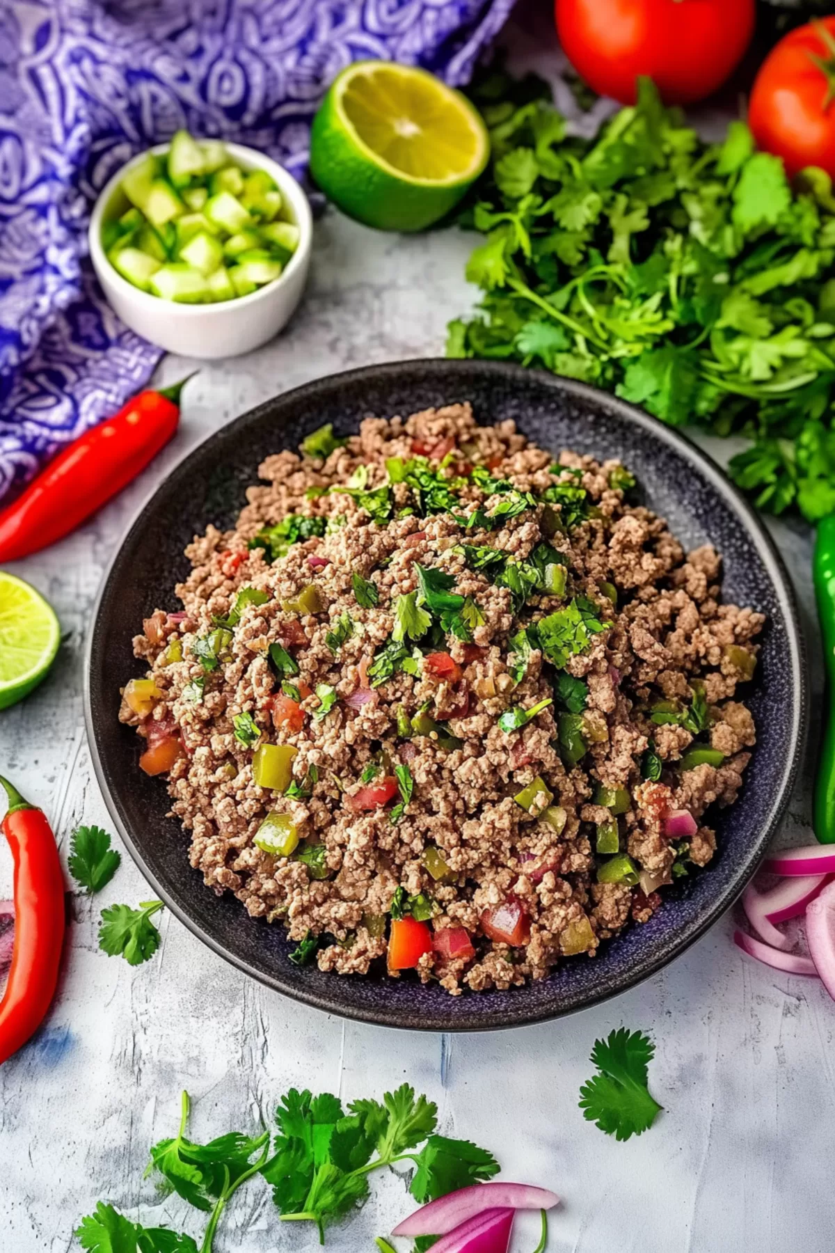 Slow-cooked beef with a medley of vegetables, garnished with fresh parsley.