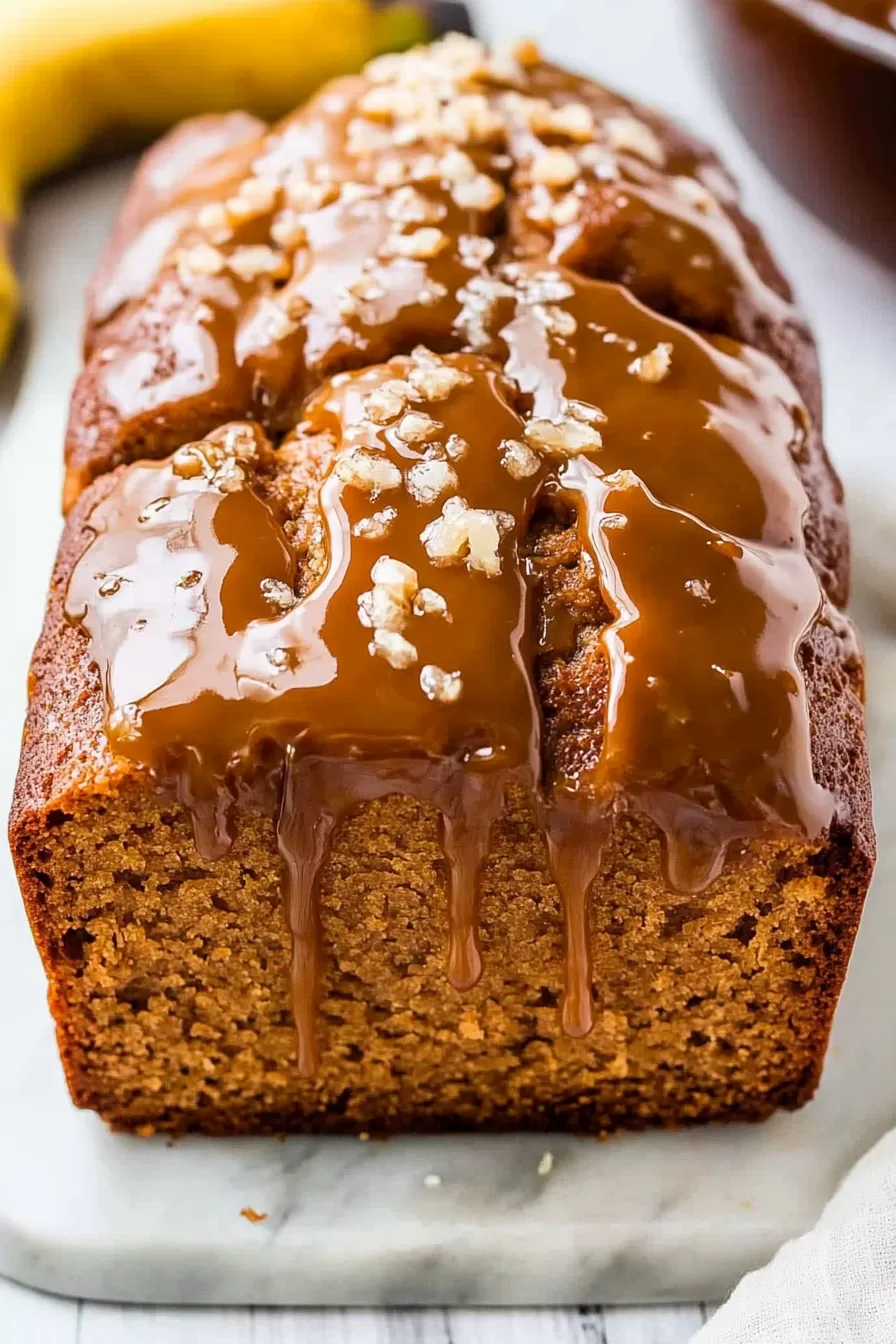 Moist Salted Caramel Banana Bread