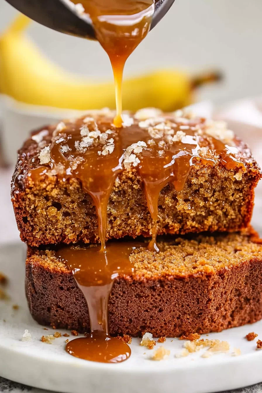 Moist Salted Caramel Banana Bread