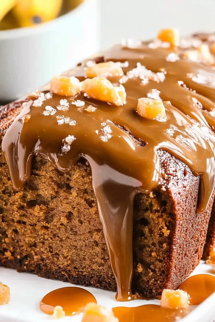 Moist Salted Caramel Banana Bread