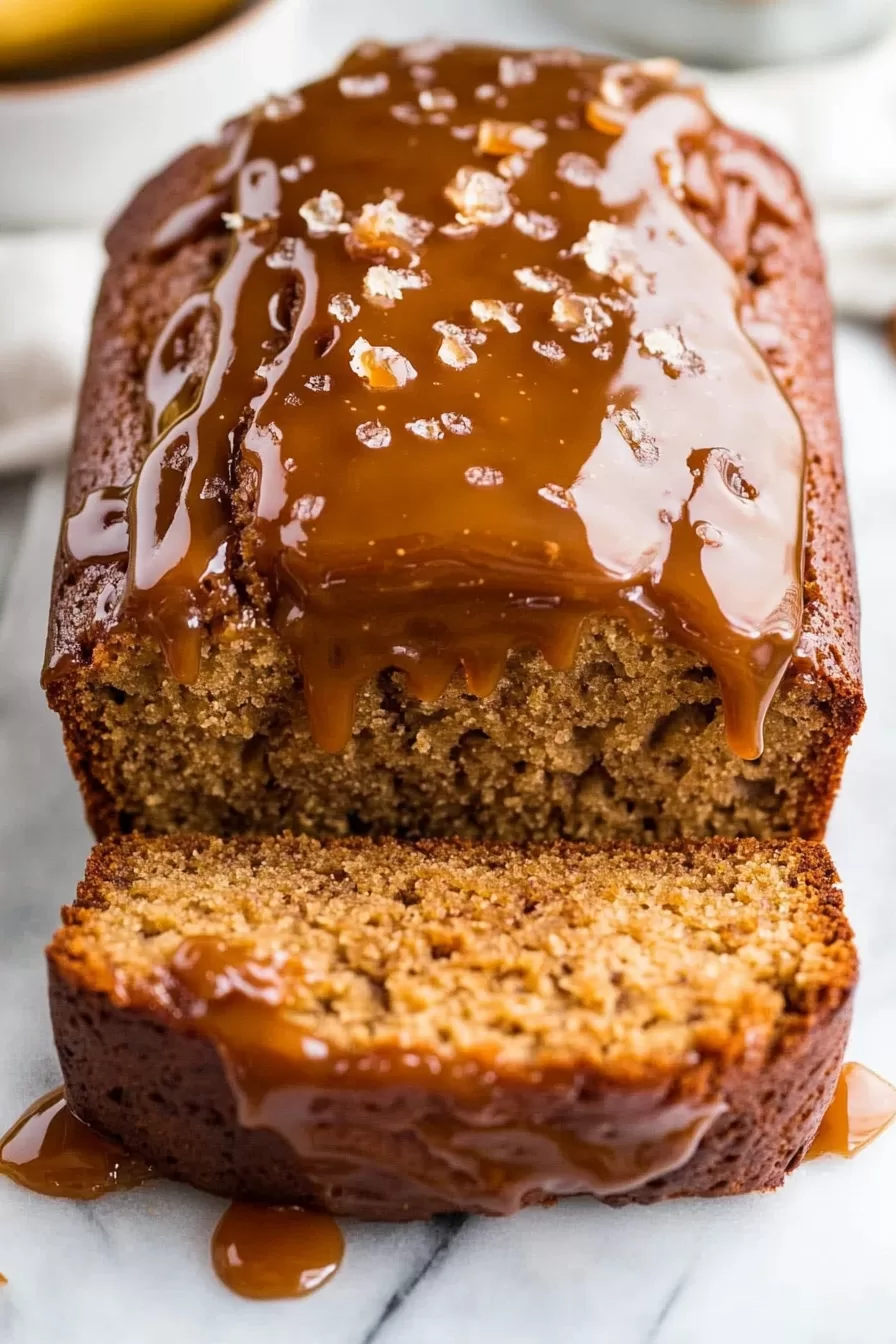 Moist Salted Caramel Banana Bread