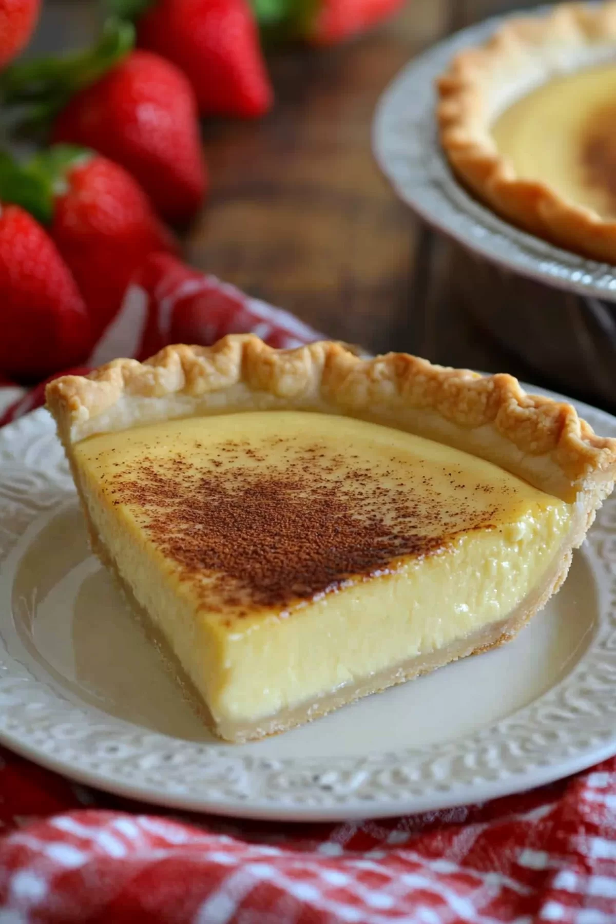 A pie showcasing the silky texture of the filling.