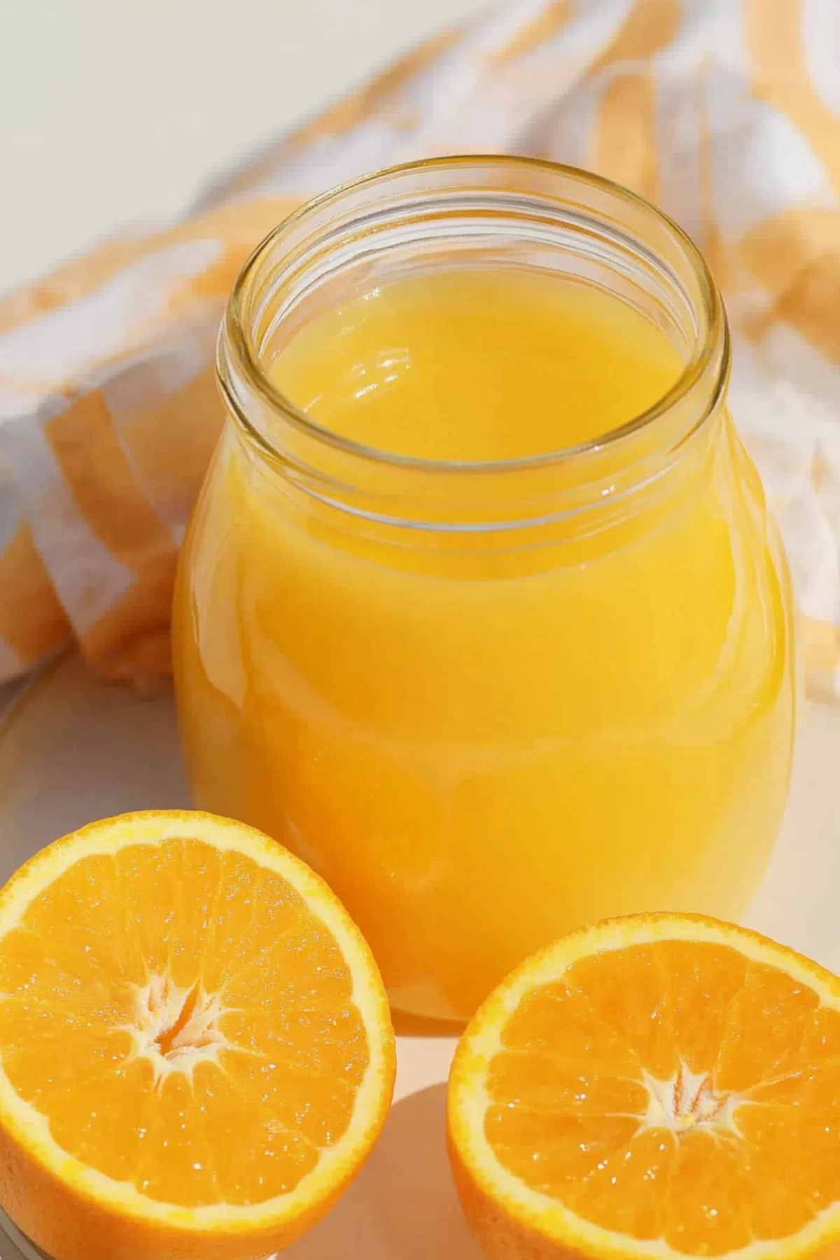 Glass jar of homemade orange drink with a creamy finish, capturing the essence of a creamsicle.