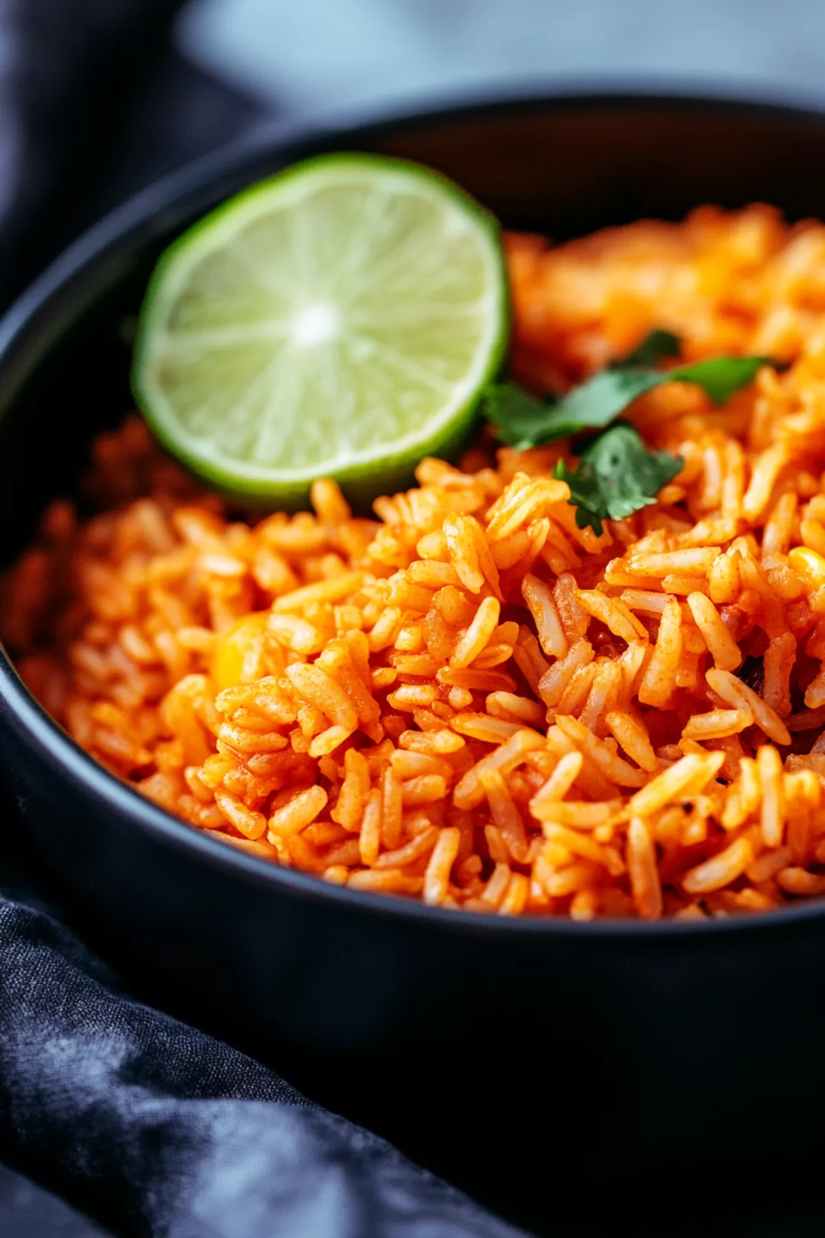 A steaming bowl of spiced rice with colorful vegetables, ready to serve.