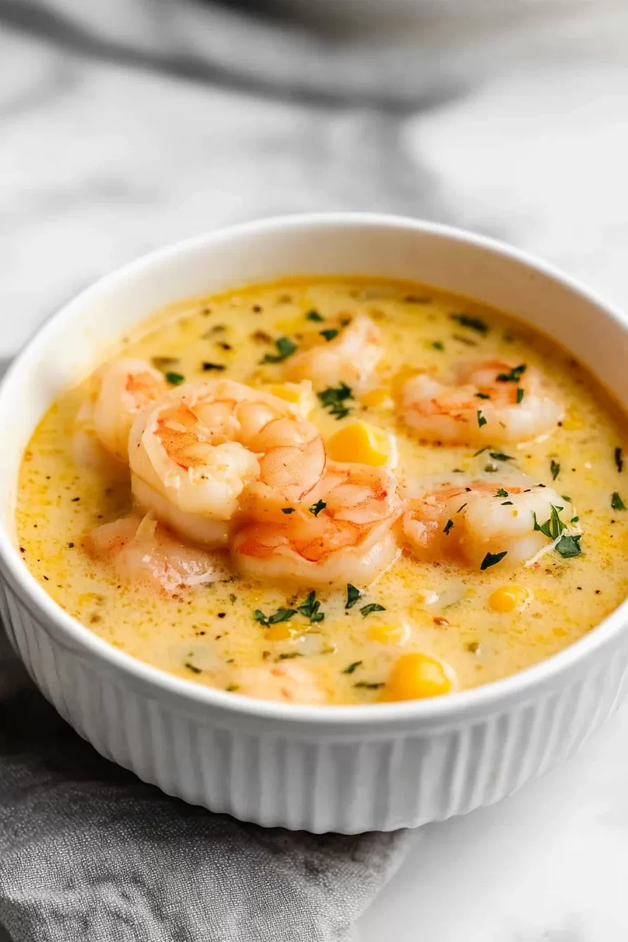 A cozy dining setup with a bowl of warm soup, crusty bread on the side, and a sprinkle of herbs on top.